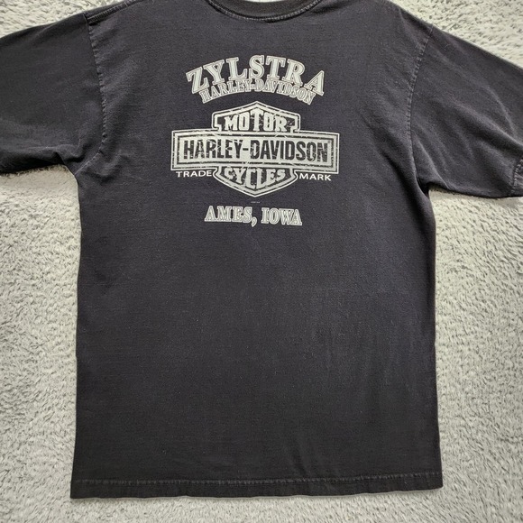 Harley Davidson Shirt Mens Large Black Declare Your Independence Eagle Iowa READ - Picture 9 of 12